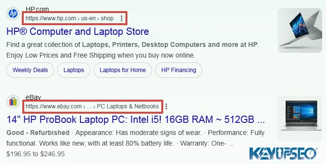 Common Types of Rich Snippets : Breadcrumbs 